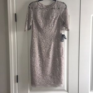 NWT Adrianna Papell icy lilac lace short dress 8